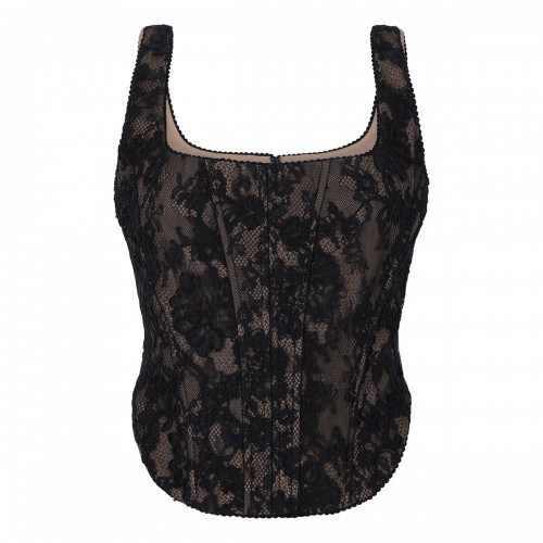 Black lace corset top