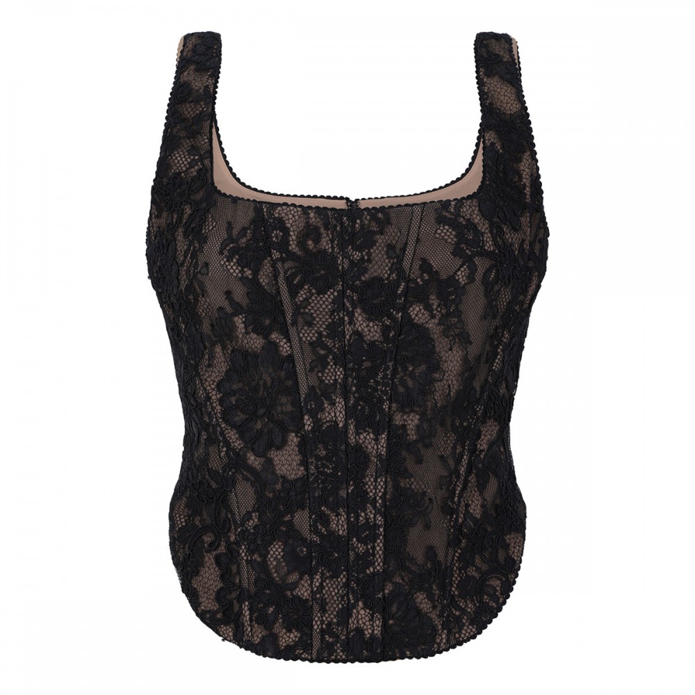 Black lace corset top