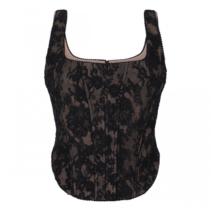 Black lace corset top