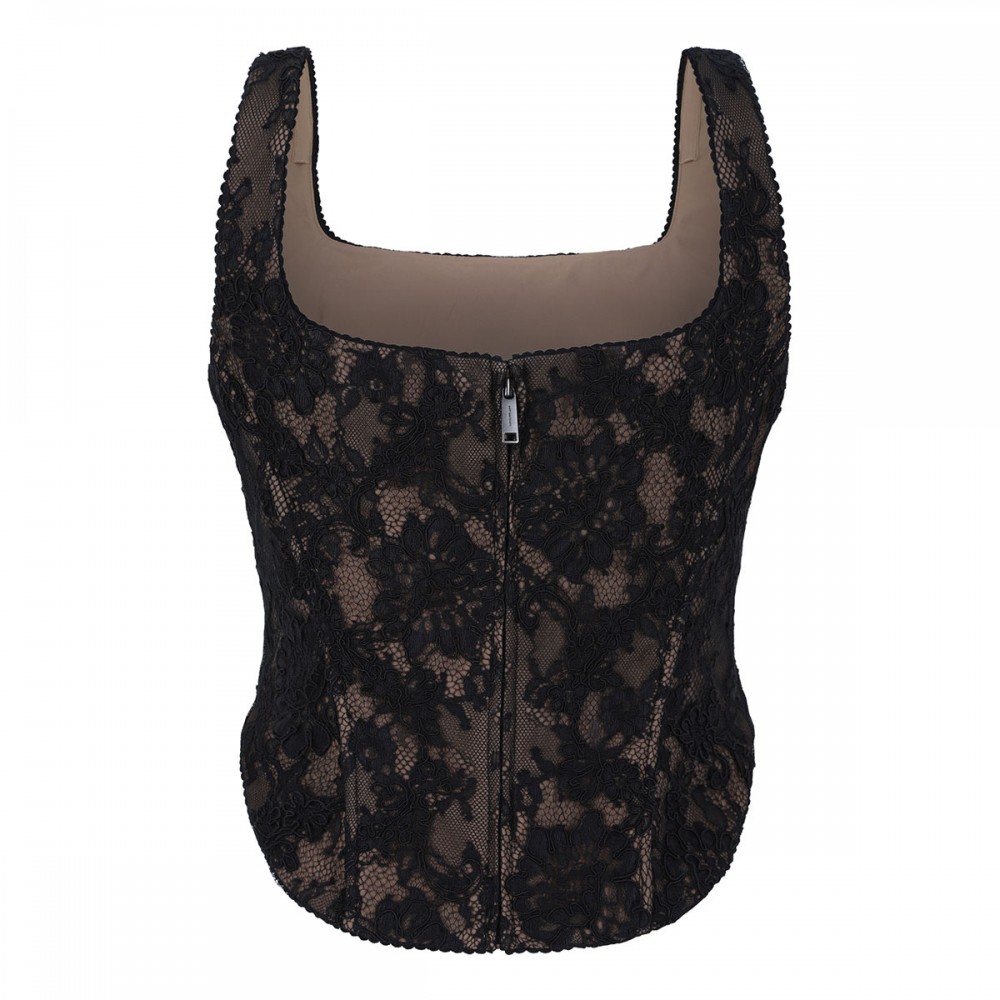 Black lace corset top