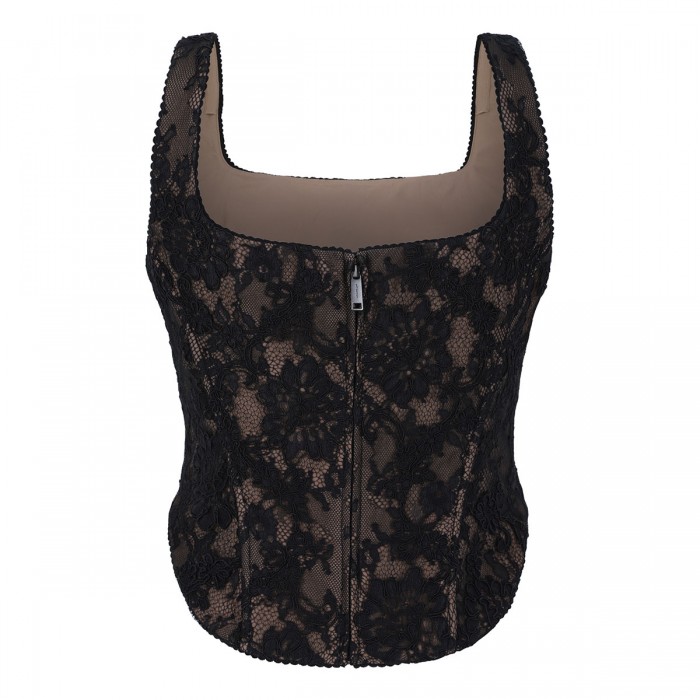Black lace corset top