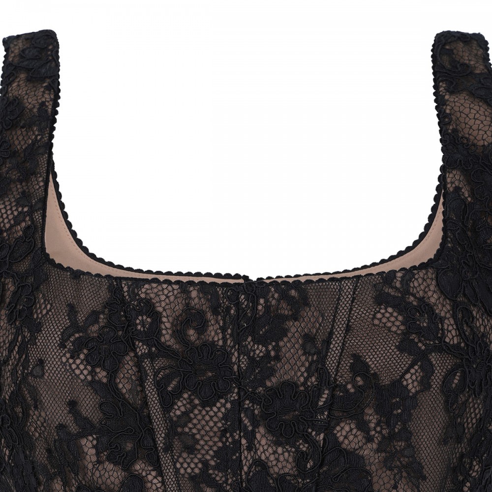 Black lace corset top