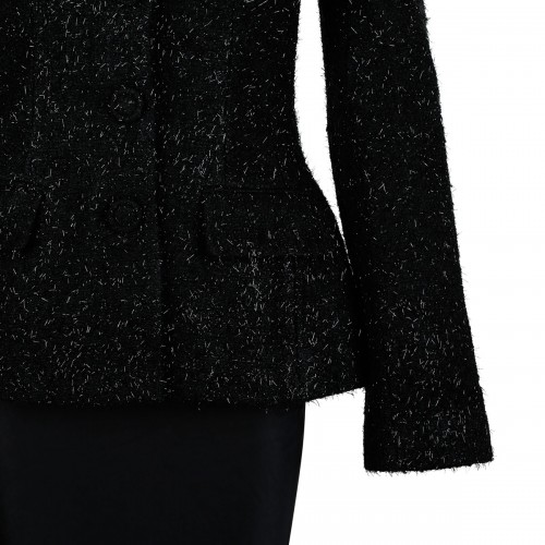 Black metallic boucle satin... 2