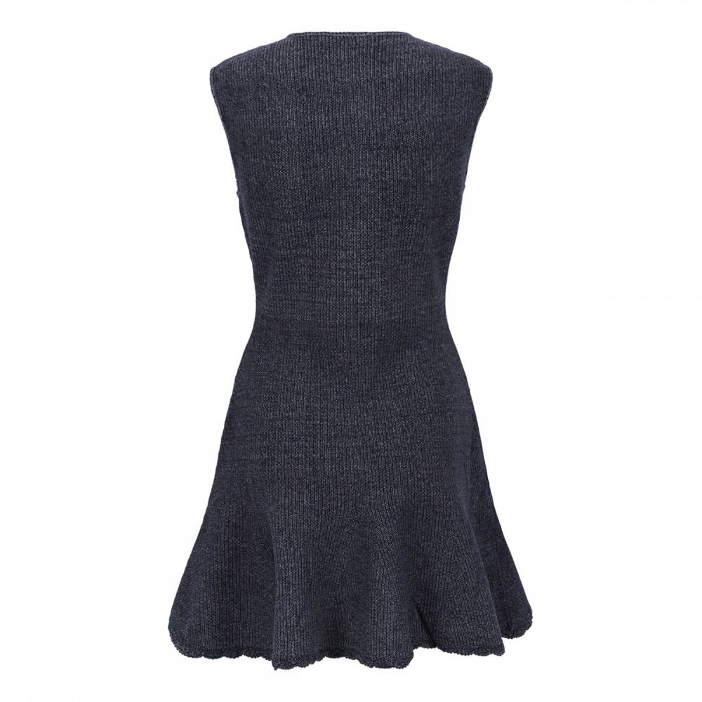 Navy textured knit mini dress