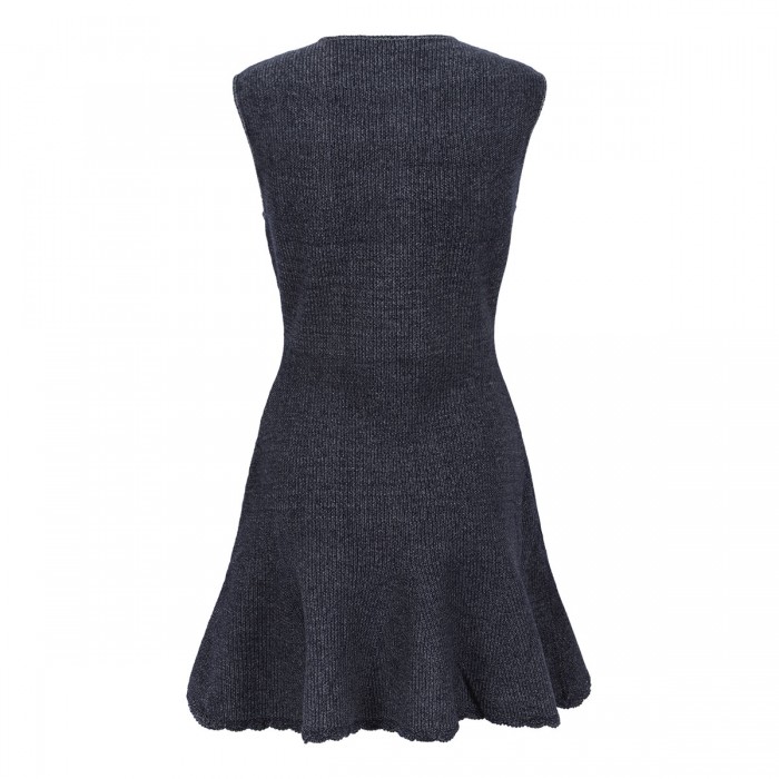 Navy textured knit mini dress