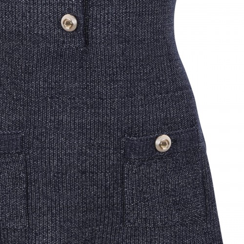 Navy textured knit mini dress 2