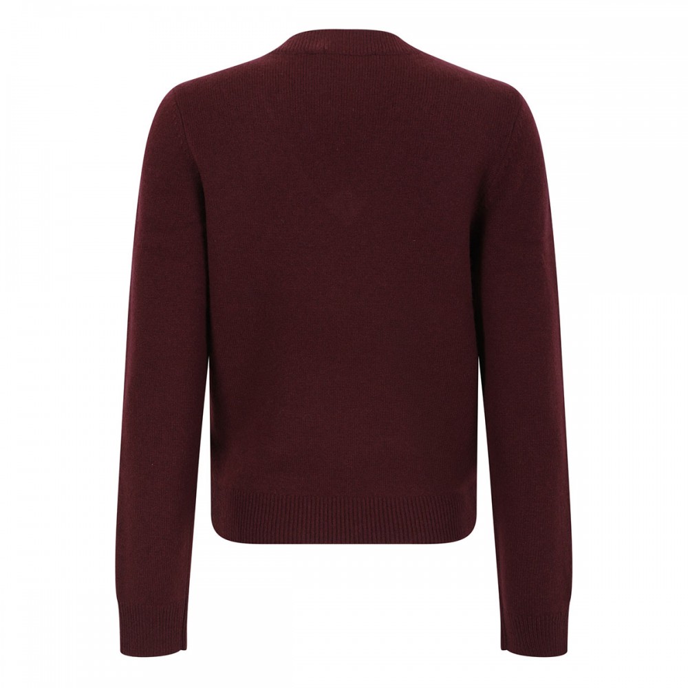 Burgundy flower wool sweater