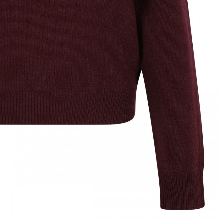 Burgundy flower wool sweater