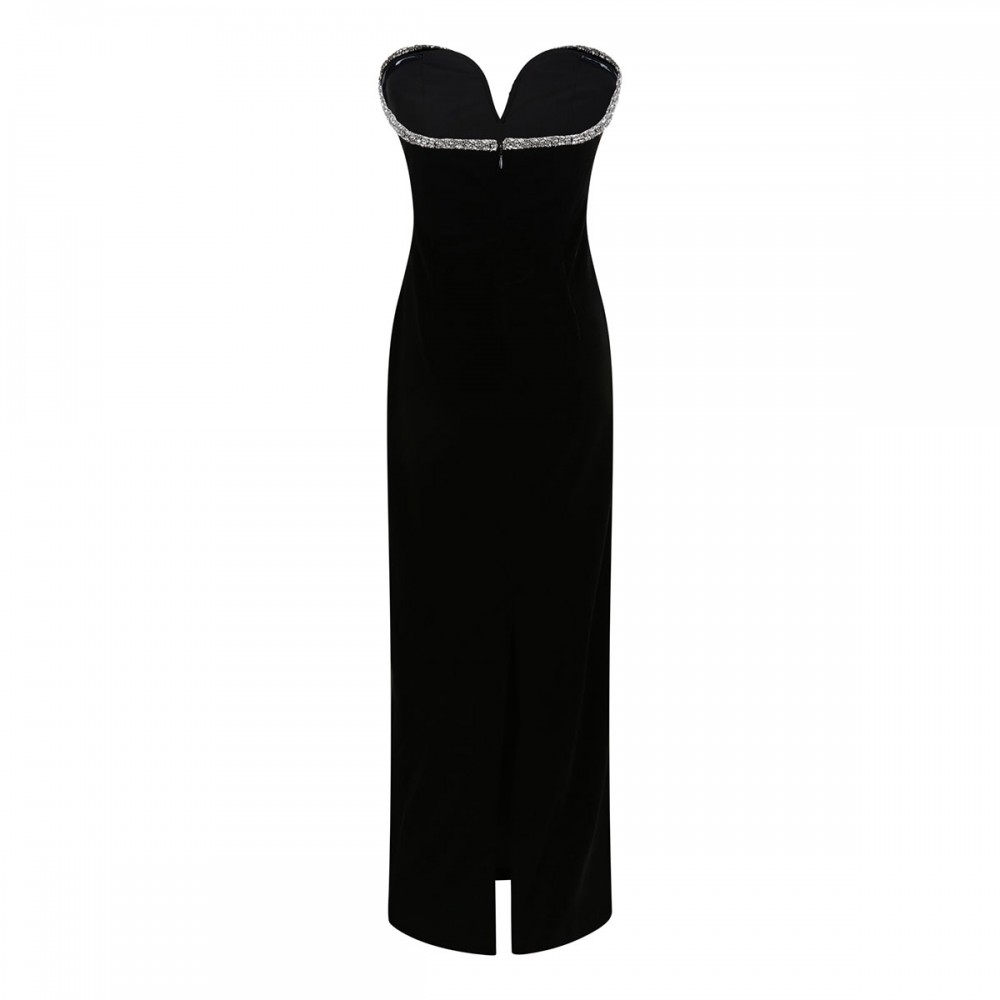 Black velvet maxi dress