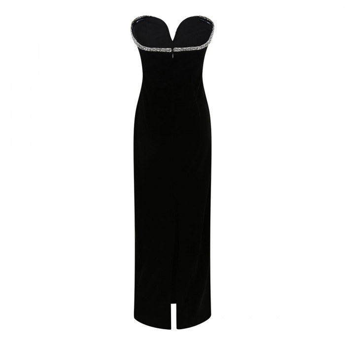 Black velvet maxi dress