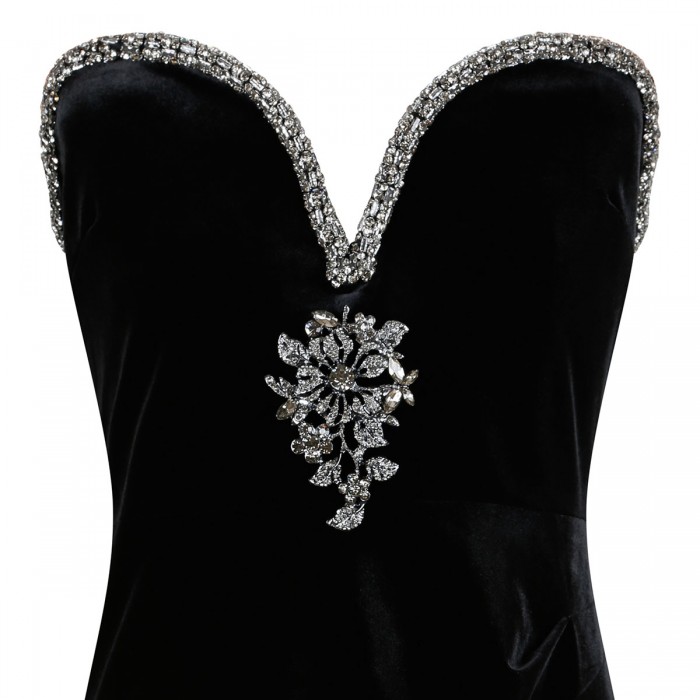 Black velvet maxi dress