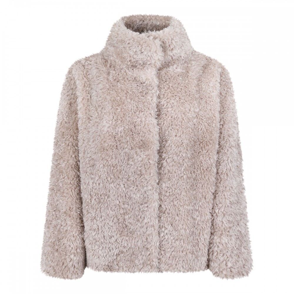 Soft faux fur teddy short jacket