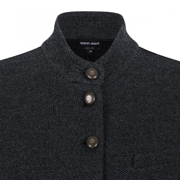 Herringbone effect jersey blazer