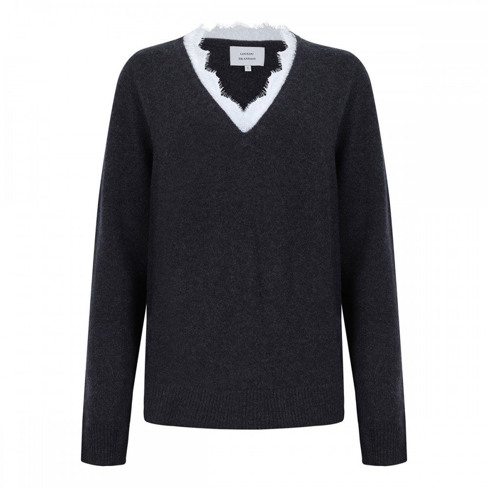 Leyla lace trim sweater