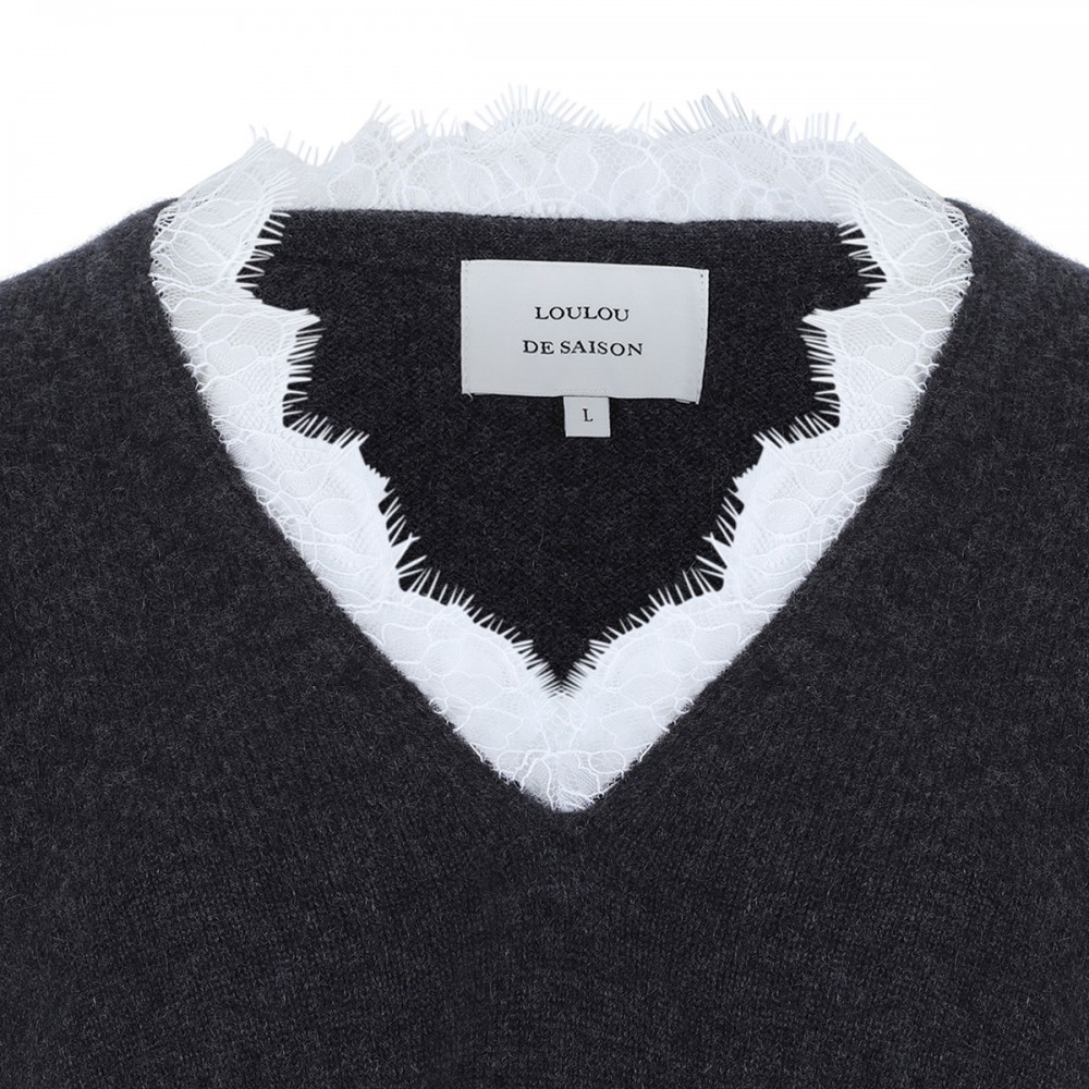 Leyla lace trim sweater