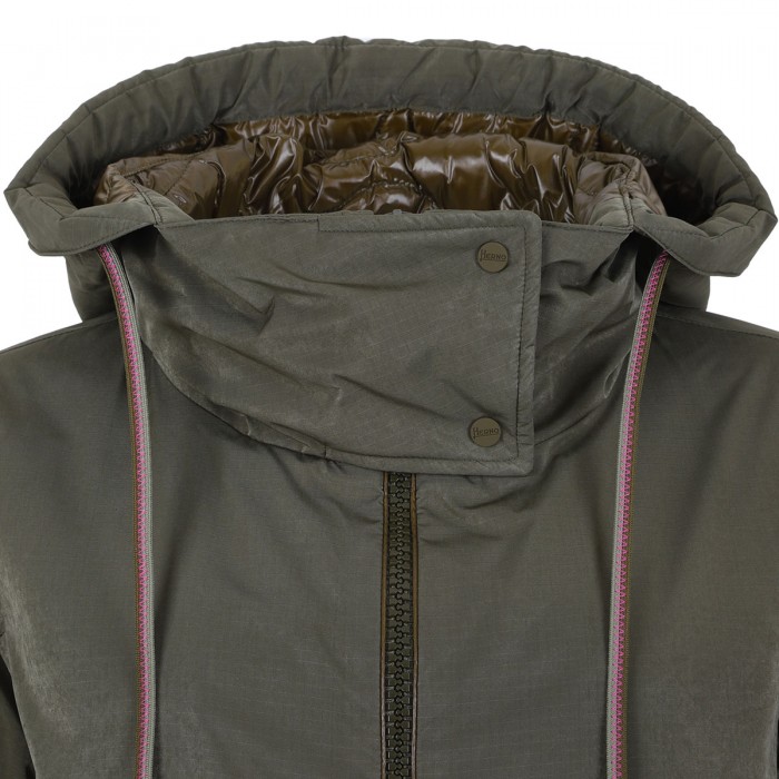 Hooded ripstop parka jacket