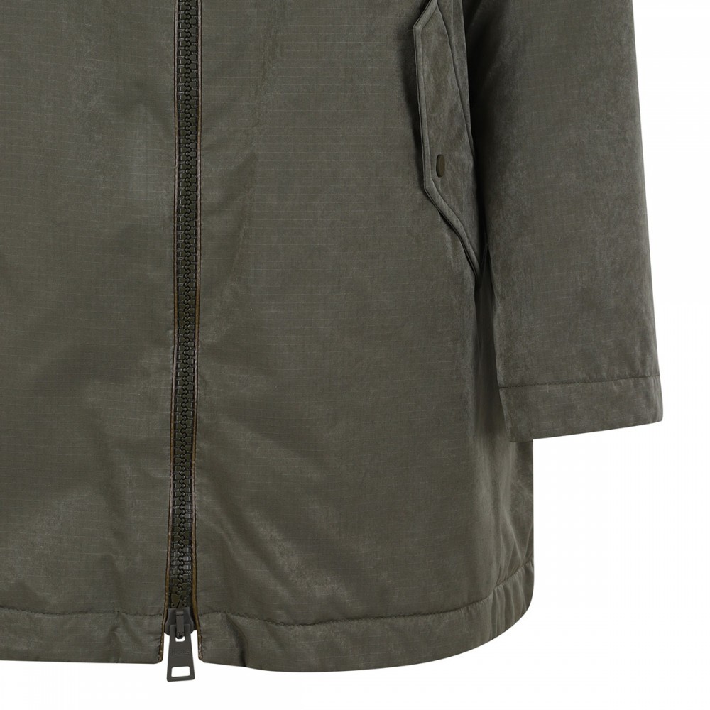 Hooded ripstop parka jacket