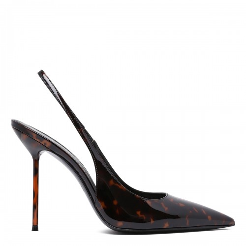 Lidia patent slingback pumps