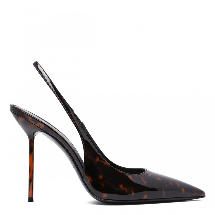 Lidia patent slingback pumps