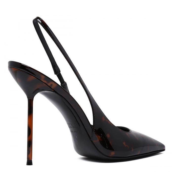 Lidia patent slingback pumps