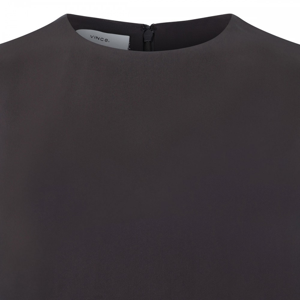 Asymmetric satin lace top