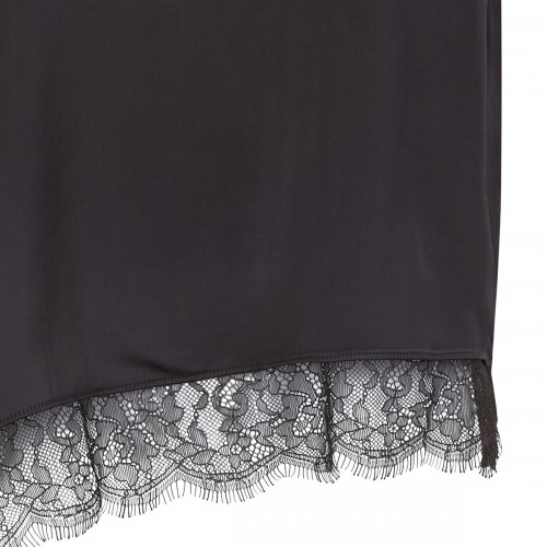 Asymmetric satin lace top 2