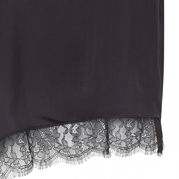 Asymmetric satin lace top