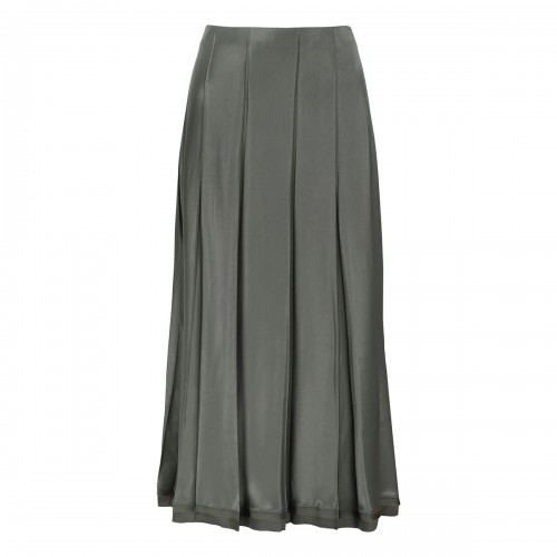 Creased pleated midi skirt