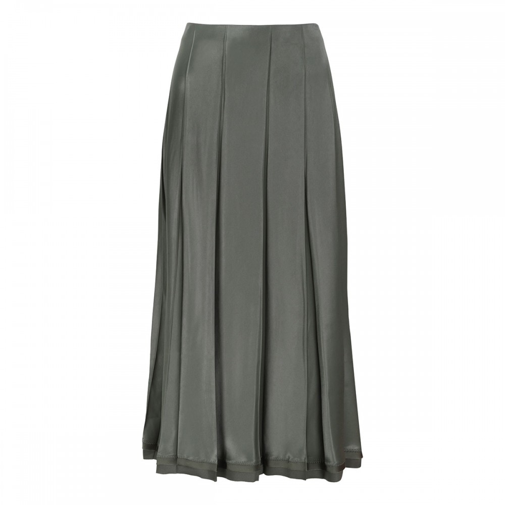 Creased pleated midi skirt