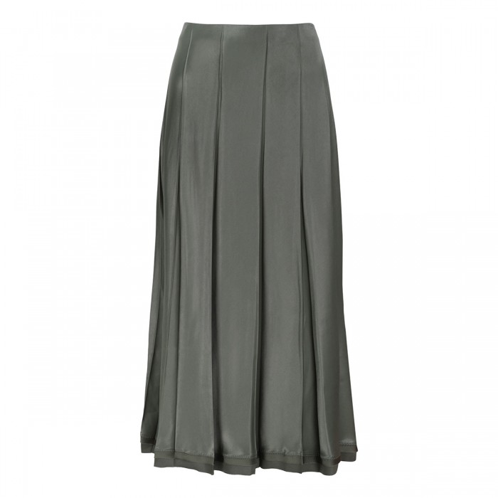 Creased pleated midi skirt