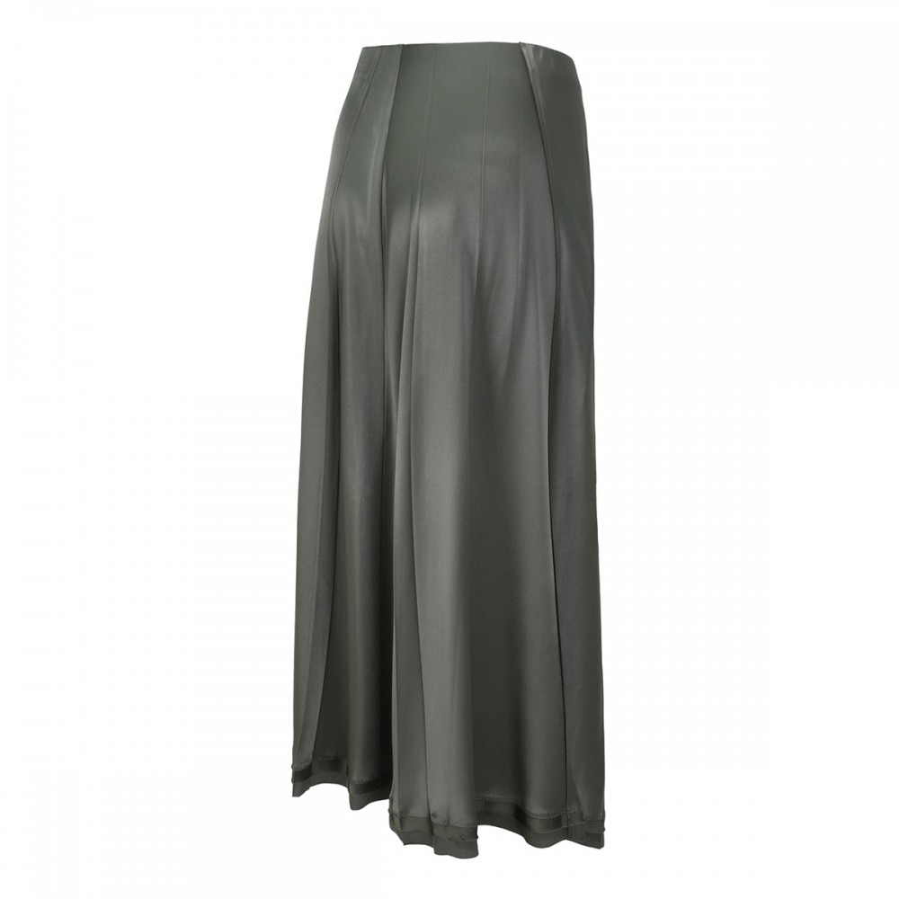 Creased pleated midi skirt
