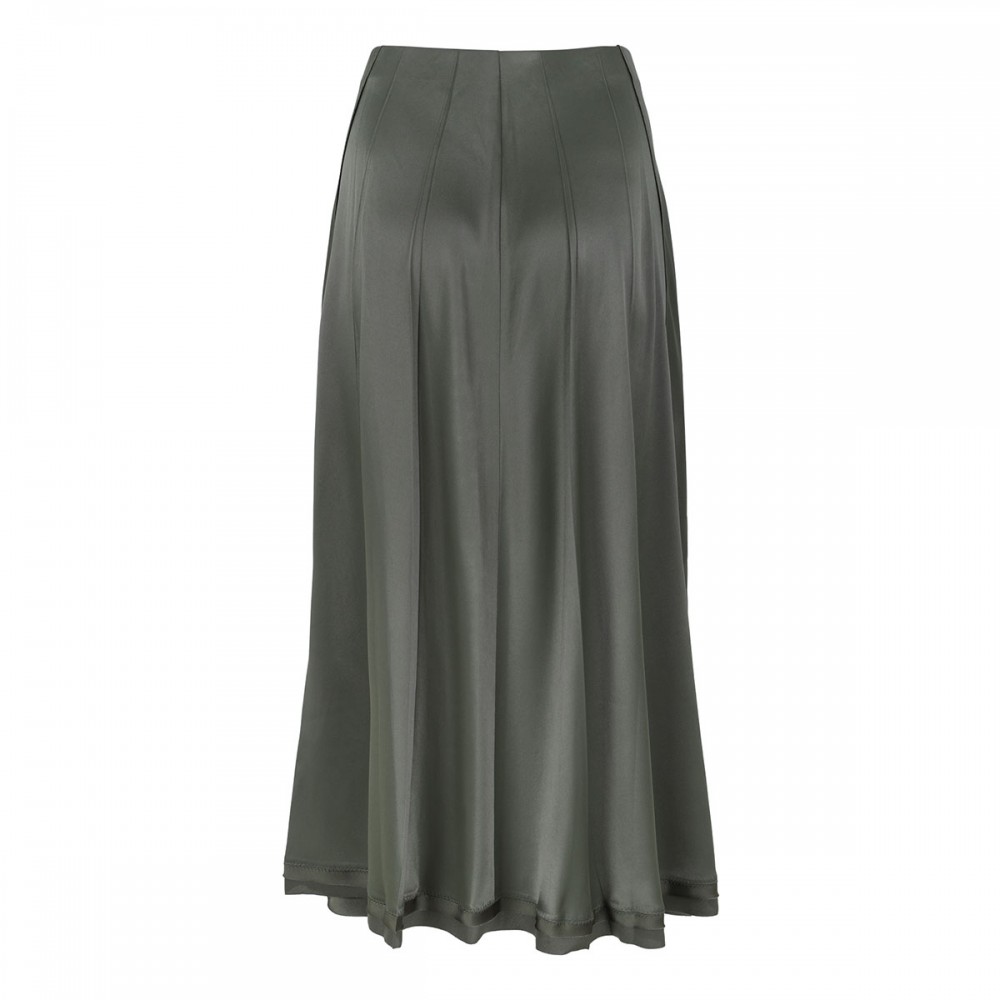 Creased pleated midi skirt