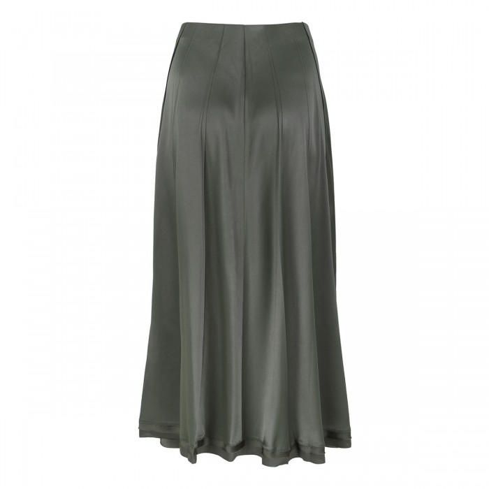 Creased pleated midi skirt