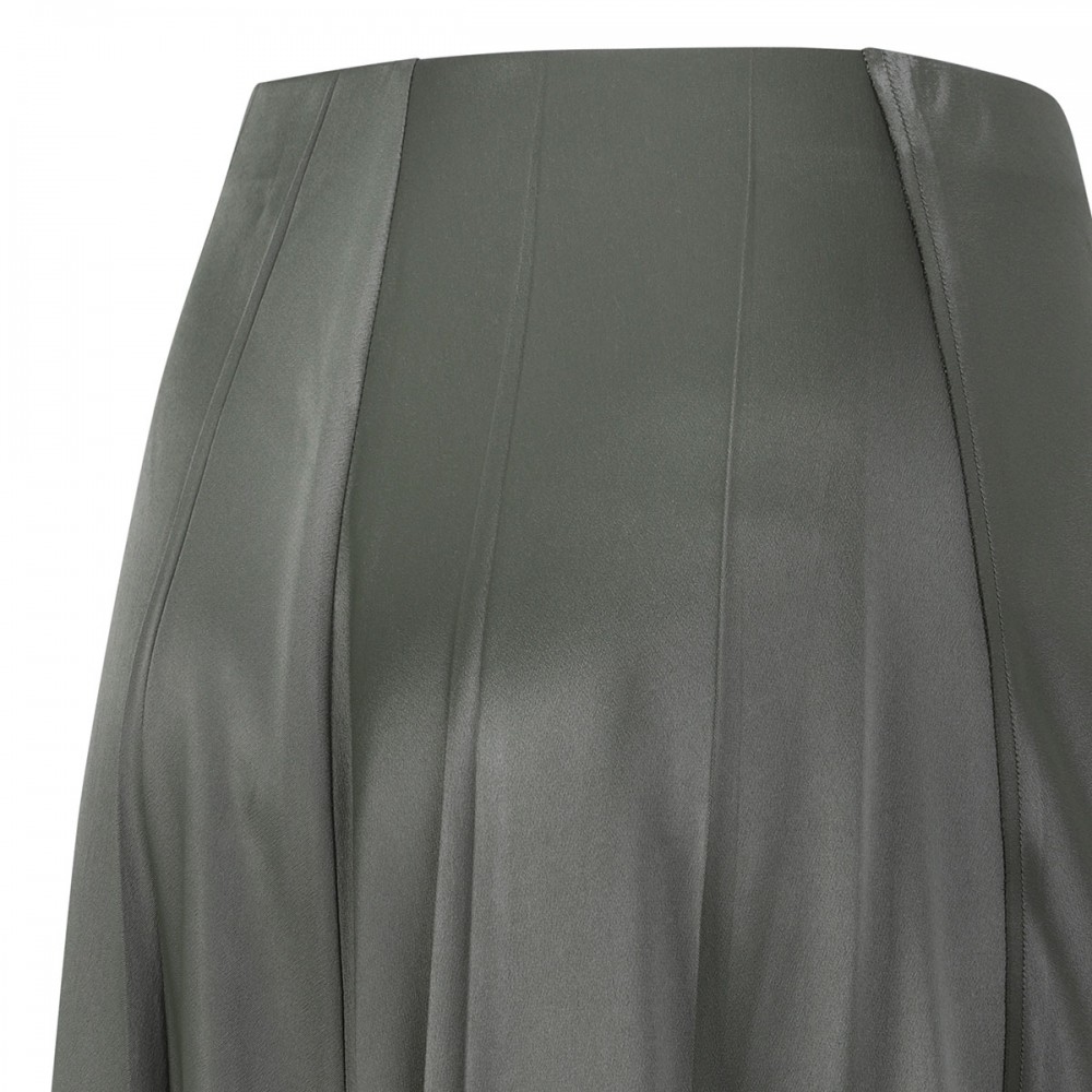 Creased pleated midi skirt
