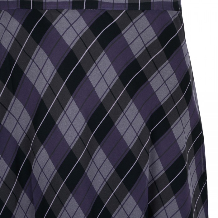 Plaid chiffon midi dress