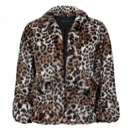 Faux fur leopard jacket