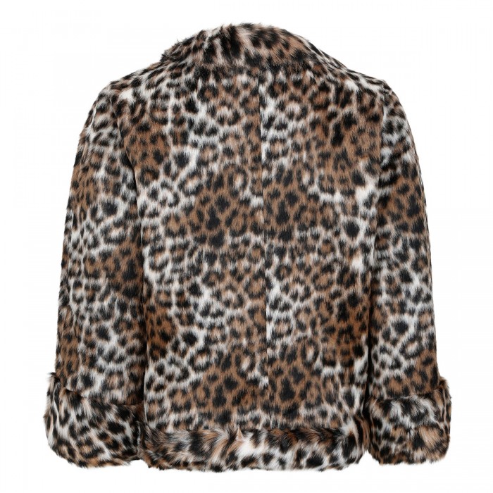 Faux fur leopard jacket