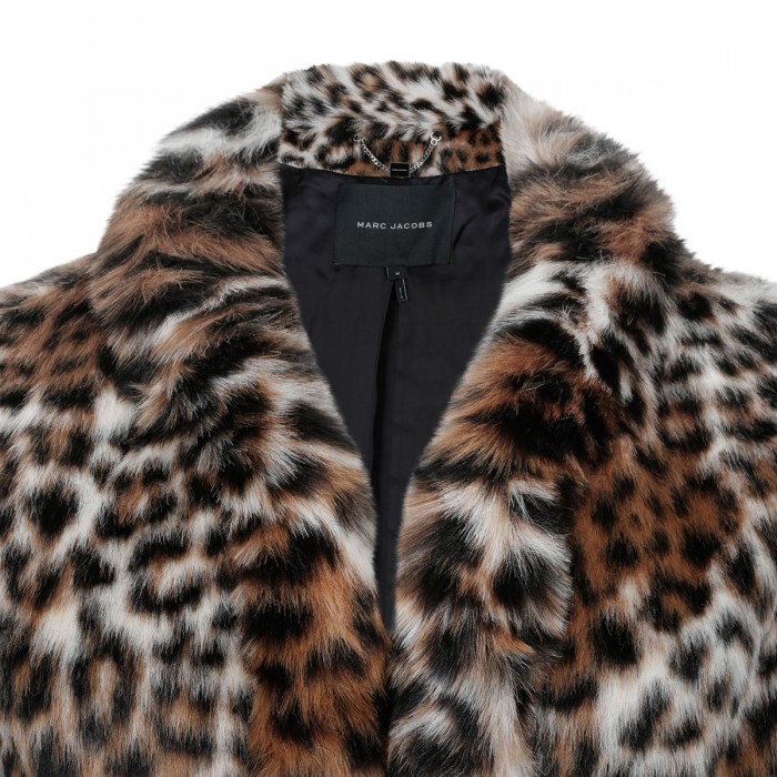 Faux fur leopard jacket