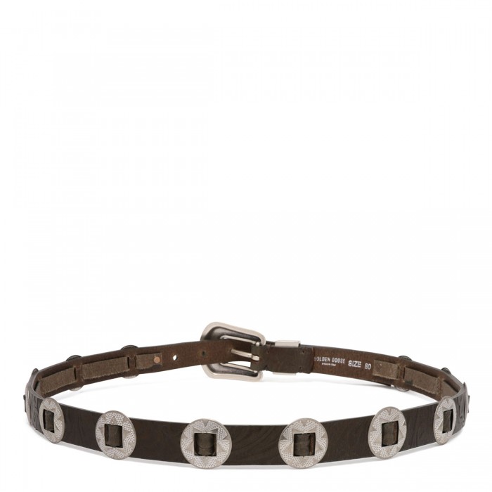 Lace belt in washed leather