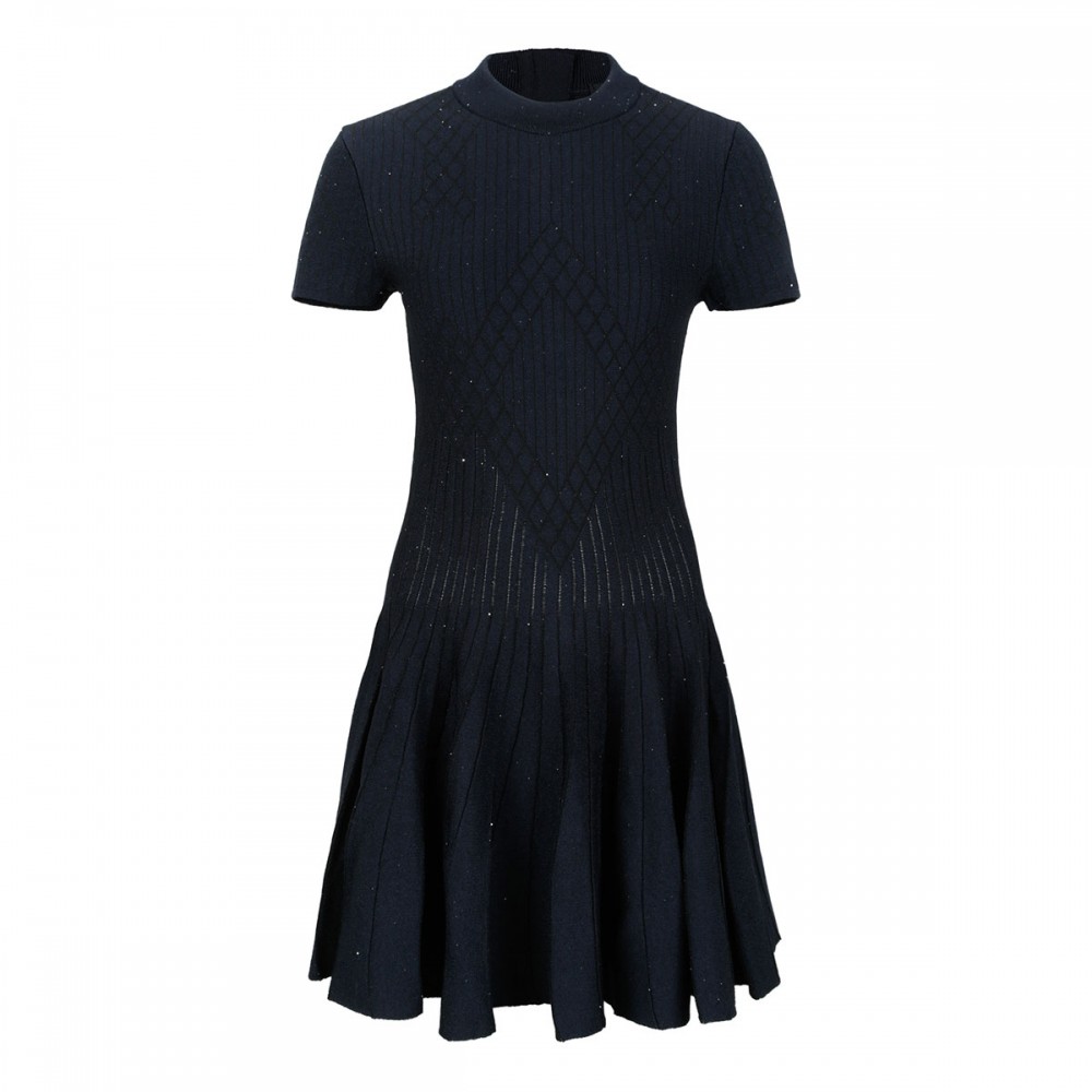 Glittered compact viscose knit dress