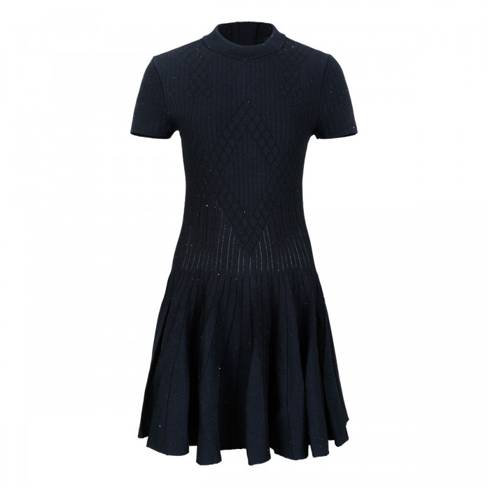 Glittered compact viscose knit dress