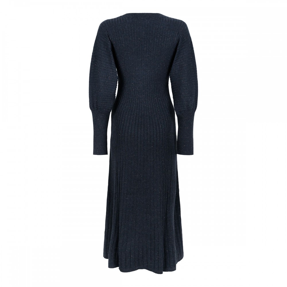 Cold blue knit cashmere blend dress