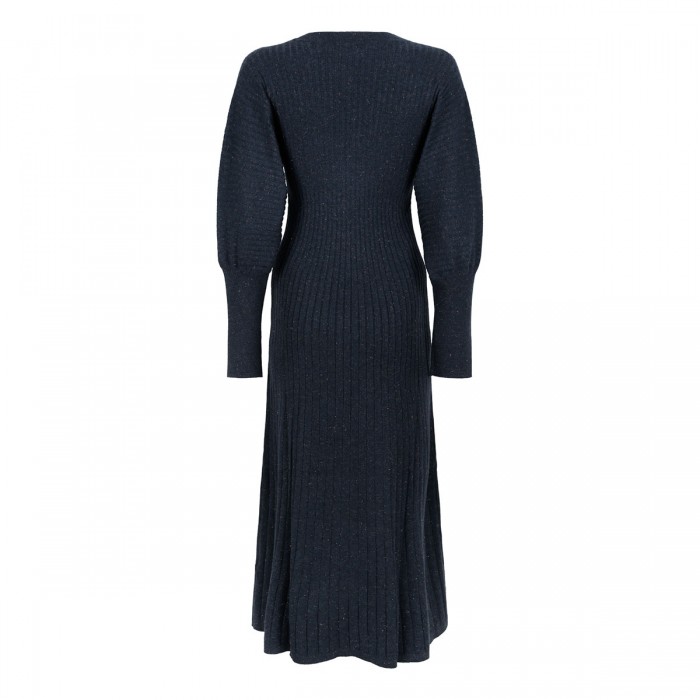 Cold blue knit cashmere blend dress