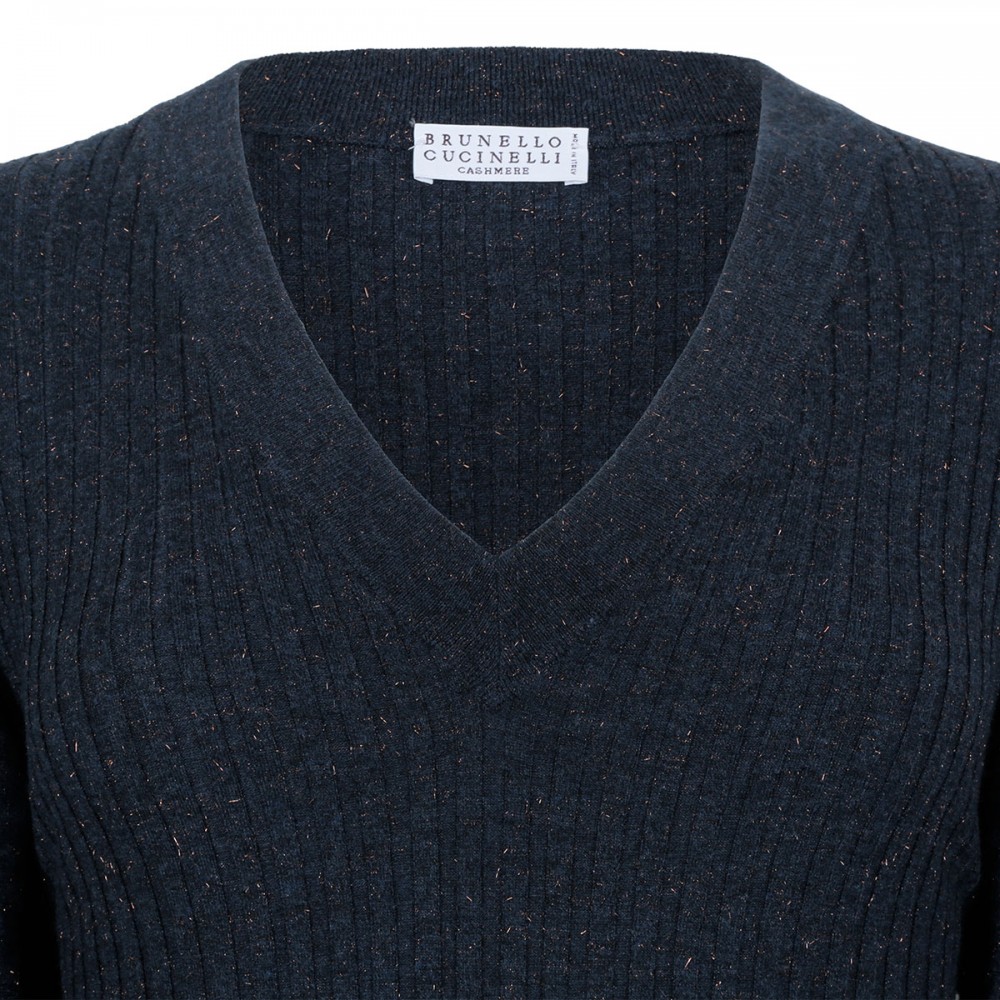 Cold blue knit cashmere blend dress