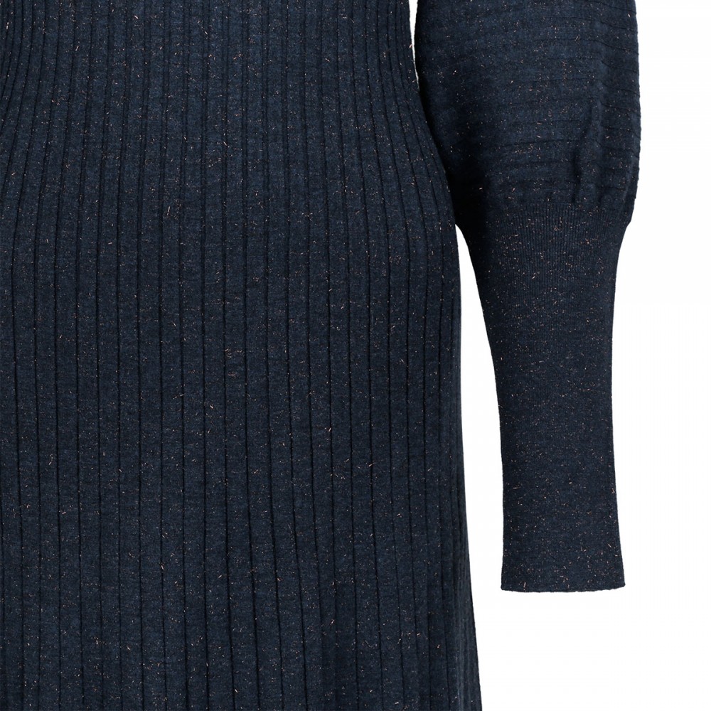 Cold blue knit cashmere blend dress