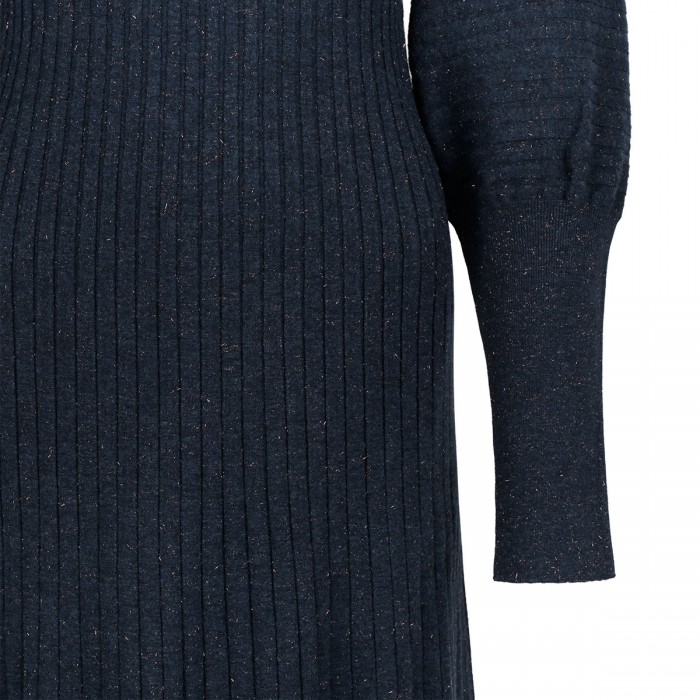 Cold blue knit cashmere blend dress