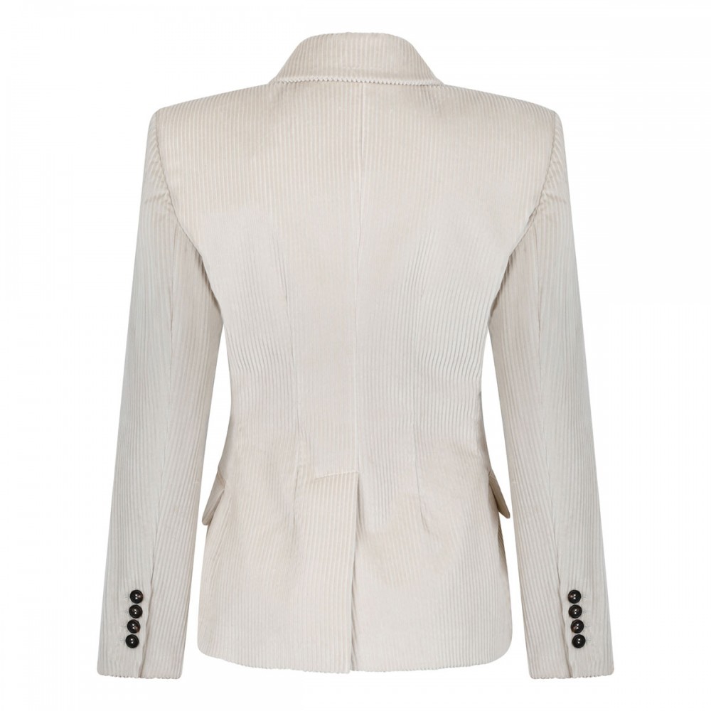 Double-breasted corduroy blazer