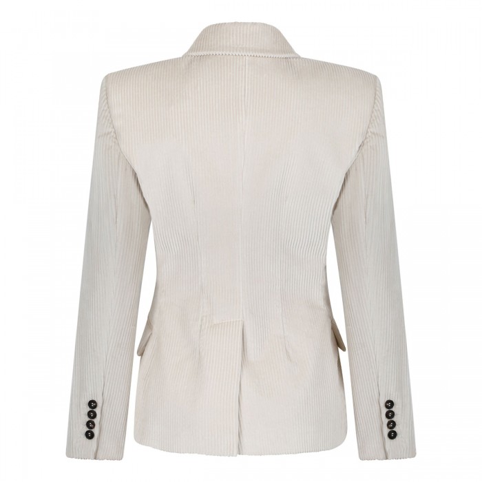 Double-breasted corduroy blazer