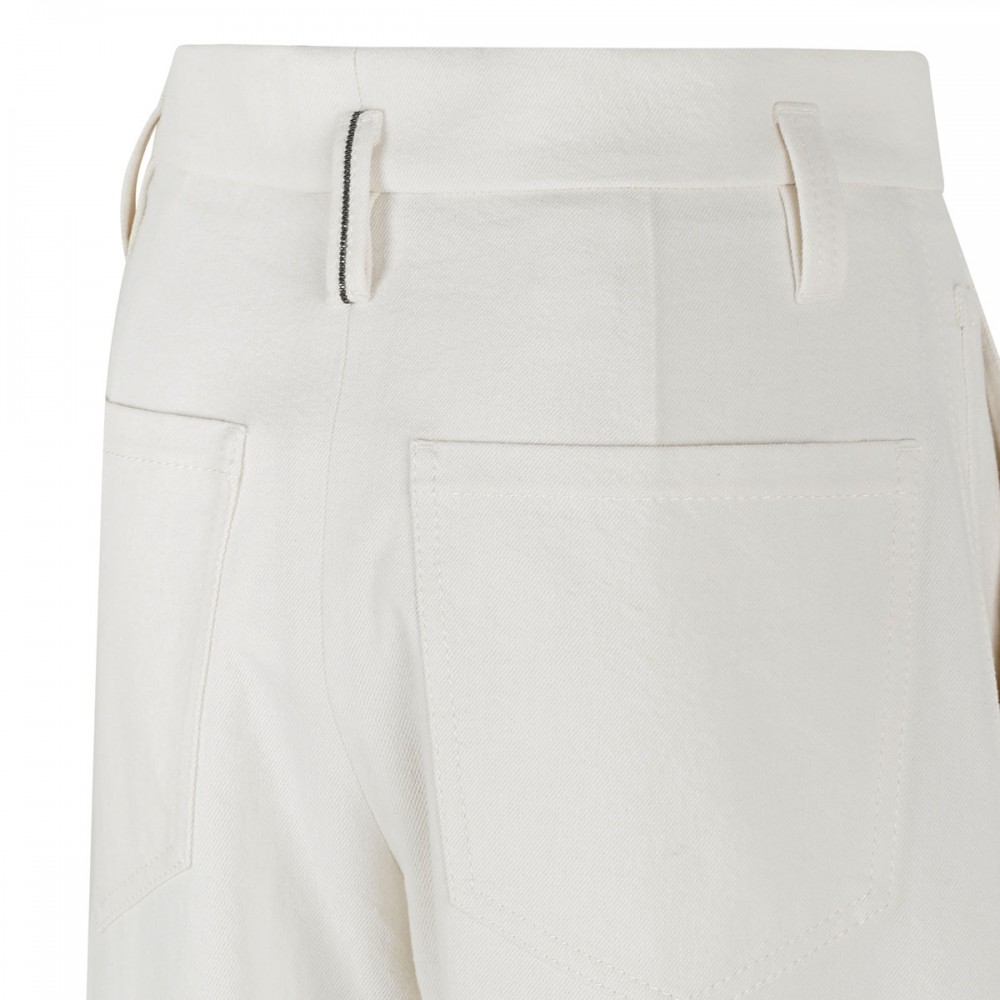 Wrinkled denim baggy pants
