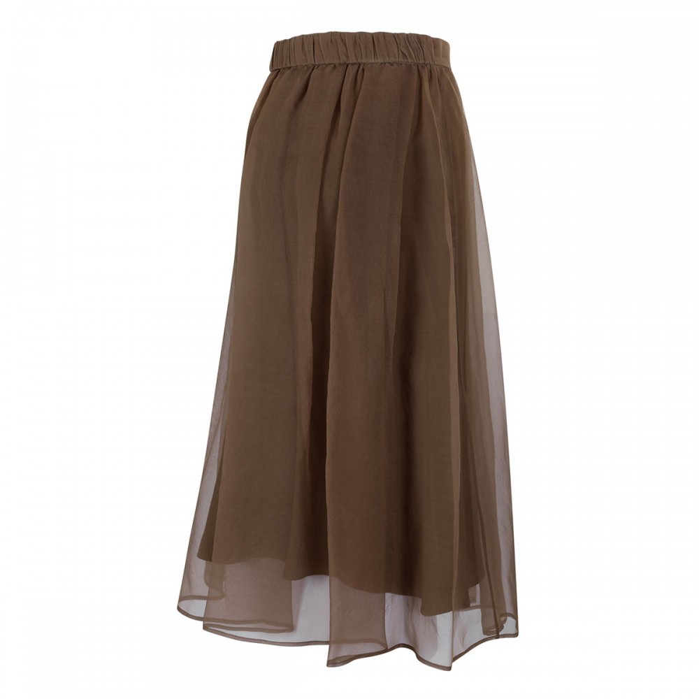 Circle silk skirt